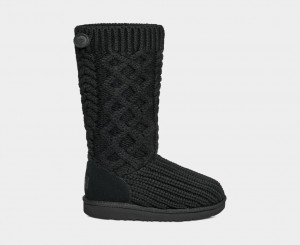 Ugg Classic Cardi Cabled Knit Dječje Cizme Crne | DHB145397