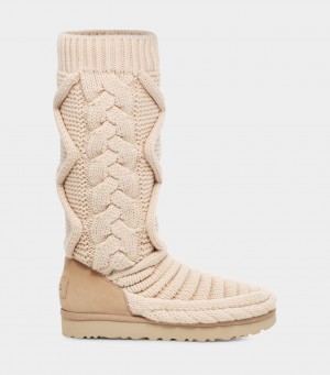 Ugg Classic Tall Chunky Knit Ženske Cizme Bež | KAQ246931