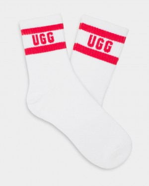 Ugg Dierson Logo Quarter Ženske Čarape Bijele Roze | YIH742019