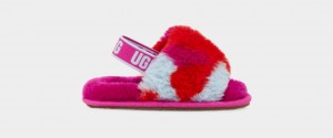 Ugg Fluff Yeah Camopop Dječje Papuče Crvene | JOU892564