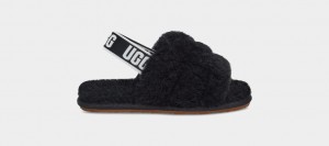 Ugg Fluff Yeah Dječje Papuče Crne | ZJW160873