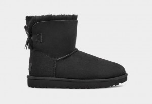 Ugg Mini Bailey Bow II Ženske Cizme Crne | UZH274801