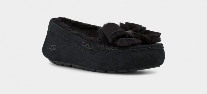 Ugg Ansley Heritage Bow Ženske Papuče Crne | NCF467309