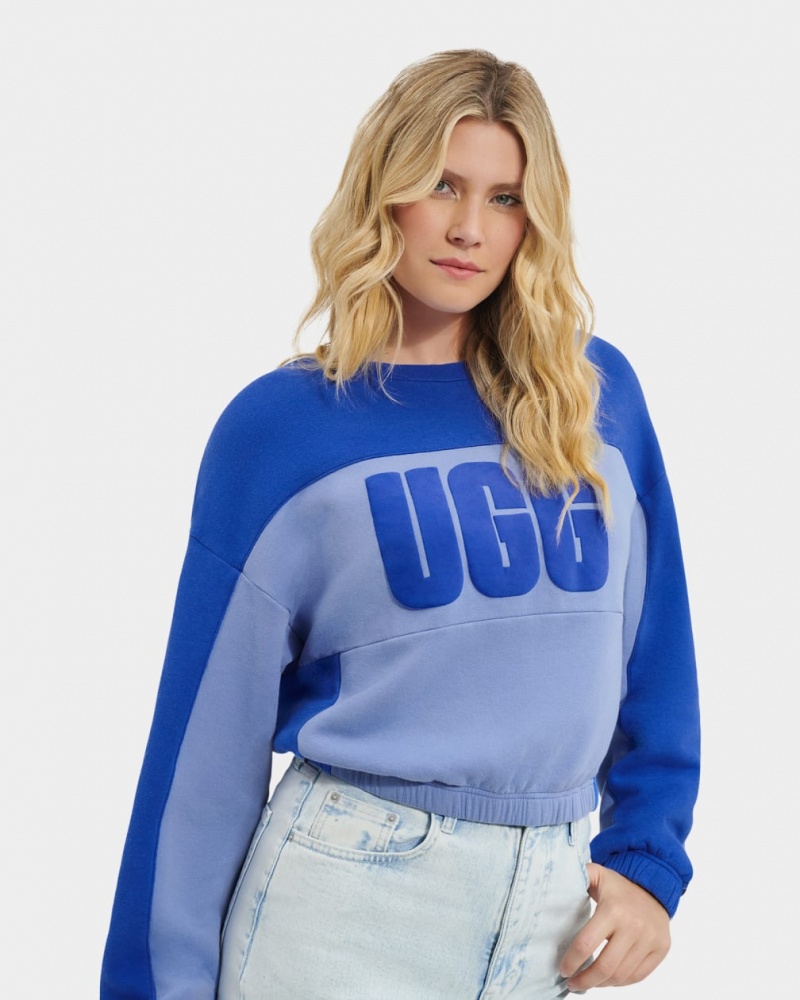 Ugg Aryia Cropped Pullover Blocked Ženske Topi Plave | ZTP098732