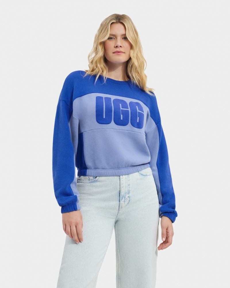 Ugg Aryia Cropped Pullover Blocked Ženske Topi Plave | ZTP098732