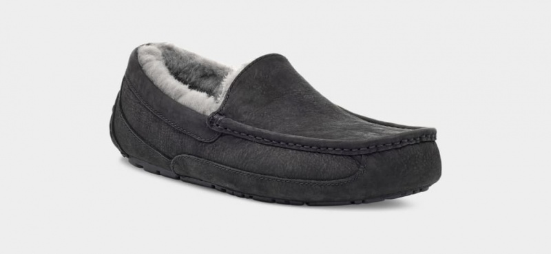 Ugg Ascot Matte Koža Muške Mokasinke Crne | YSP350961