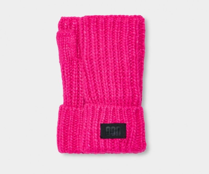 Ugg Chunky Fingerless Cuff Ženske Gloves Roze | PRU416078