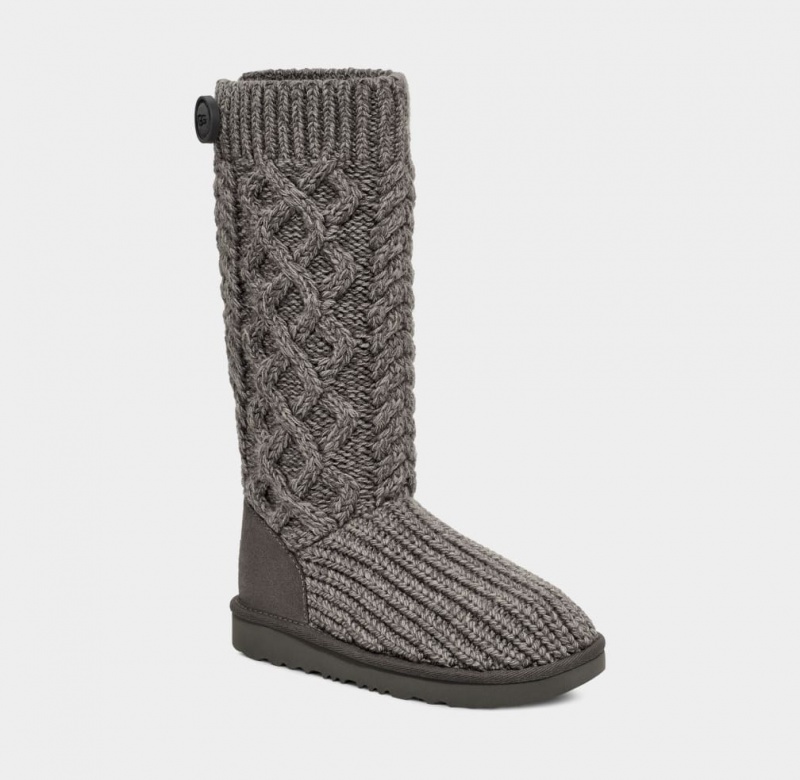 Ugg Classic Cardi Cabled Knit Dječje Cizme Sive | VUH826149