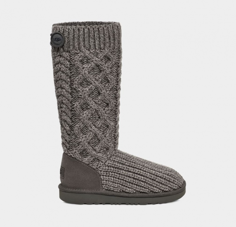 Ugg Classic Cardi Cabled Knit Dječje Cizme Sive | VUH826149