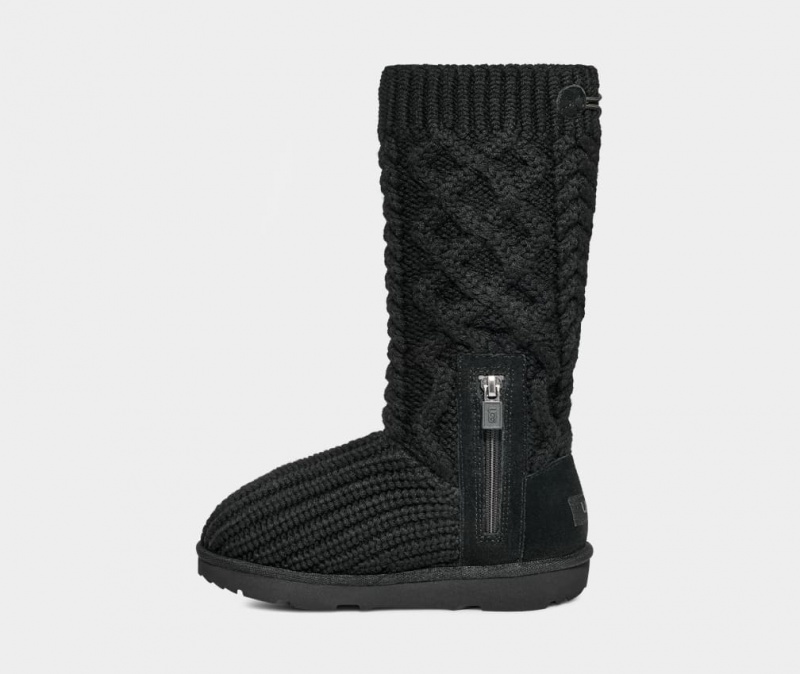 Ugg Classic Cardi Cabled Knit Dječje Cizme Crne | DHB145397