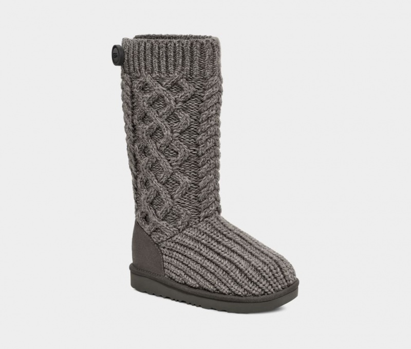 Ugg Classic Cardi Cabled Knit Dječje Cizme Sive | JEL962830