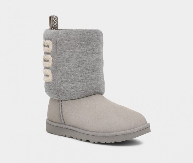 Ugg Classic Fur Jersey Cozy Ženske Cizme Sive | YVP951703