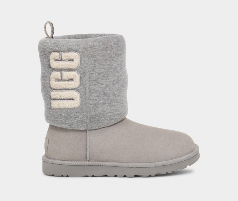 Ugg Classic Fur Jersey Cozy Ženske Cizme Sive | YVP951703