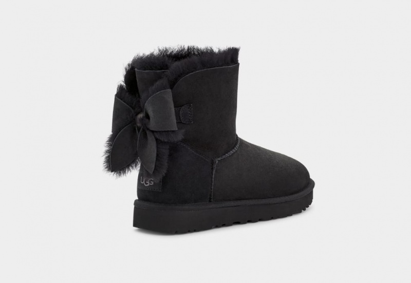 Ugg Classic Heritage Bow Ženske Cizme Crne | AQS983140