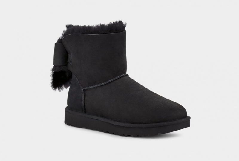 Ugg Classic Heritage Bow Ženske Cizme Crne | AQS983140