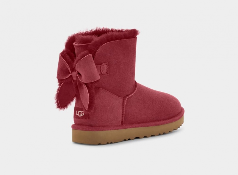 Ugg Classic Heritage Bow Ženske Cizme Crvene Bordo | CHO924673