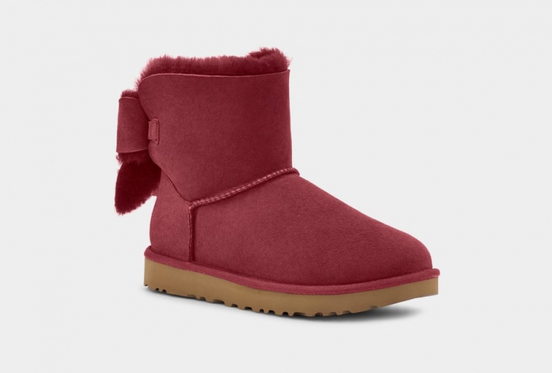 Ugg Classic Heritage Bow Ženske Cizme Crvene Bordo | CHO924673