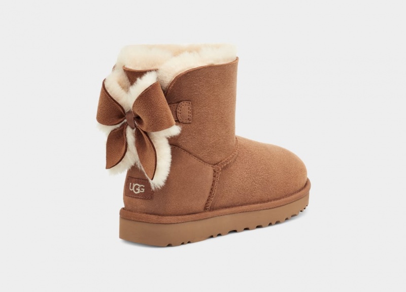 Ugg Classic Heritage Bow Ženske Cizme Smeđe | MWD875314