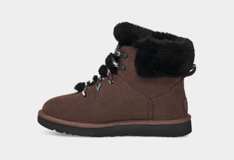 Ugg Classic Mini Alpine Lace Ženske Cizme Smeđe | HZU927361