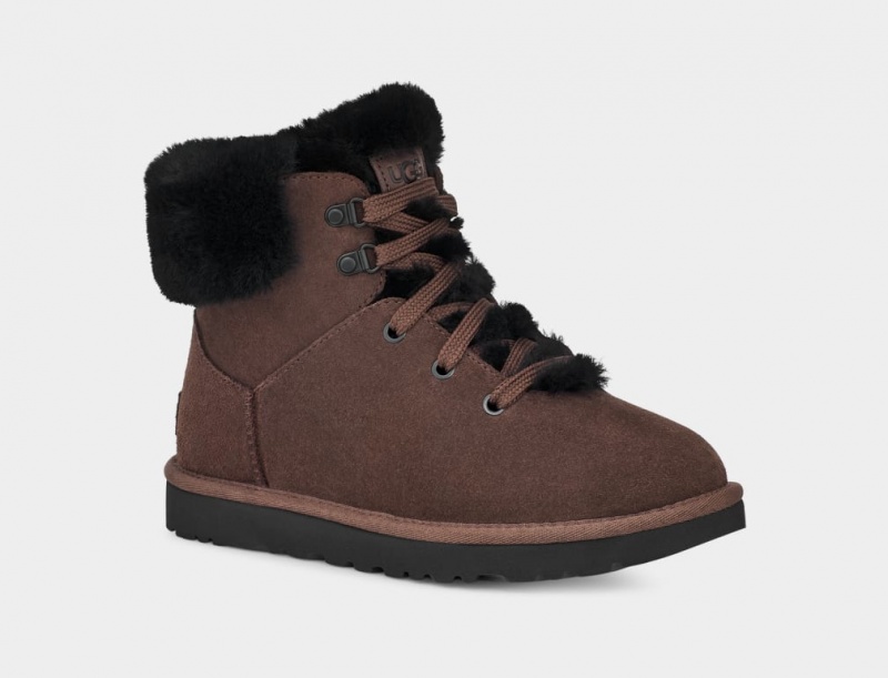 Ugg Classic Mini Alpine Lace Ženske Cizme Smeđe | HZU927361