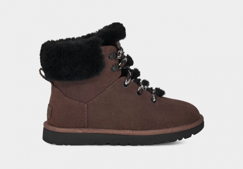 Ugg Classic Mini Alpine Lace Ženske Cizme Smeđe | HZU927361