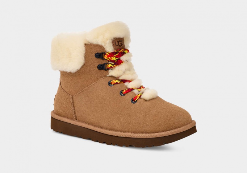 Ugg Classic Mini Alpine Lace Ženske Cizme Smeđe | ITG642531