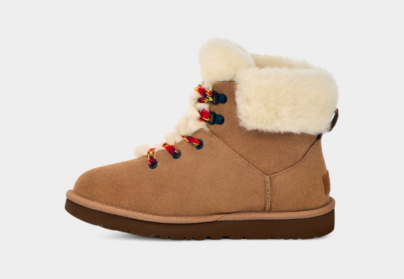 Ugg Classic Mini Alpine Lace Ženske Cizme Smeđe | ITG642531