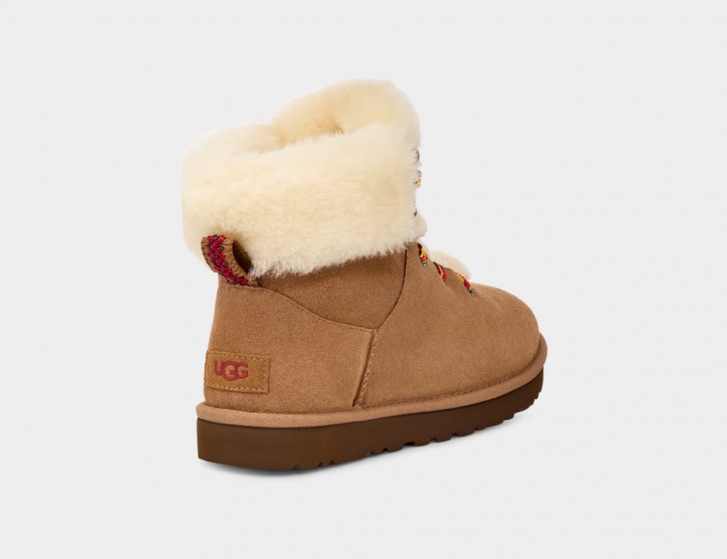 Ugg Classic Mini Alpine Lace Ženske Cizme Smeđe | ITG642531