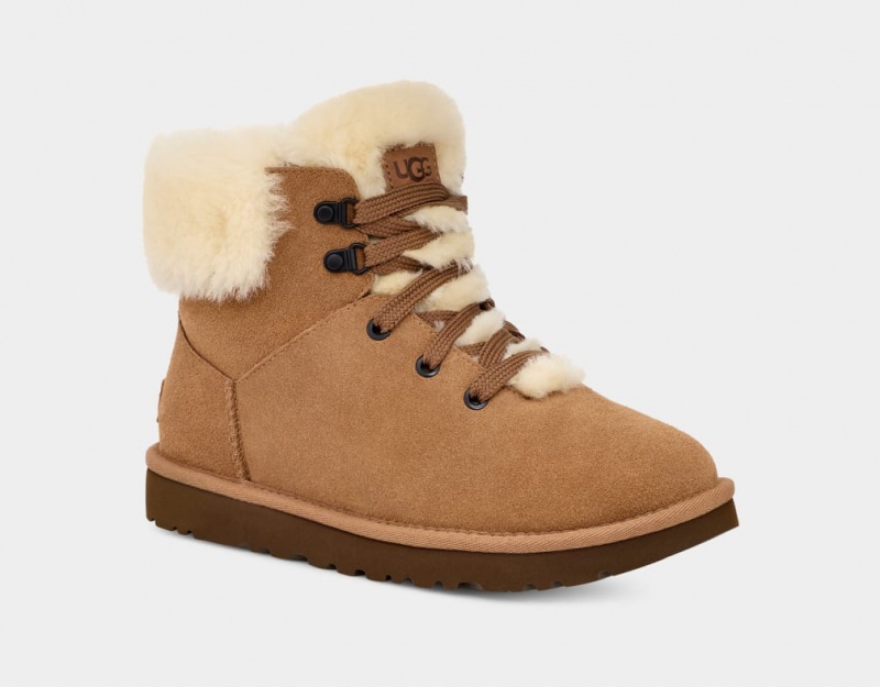 Ugg Classic Mini Alpine Lace Ženske Cizme Smeđe | ITG642531