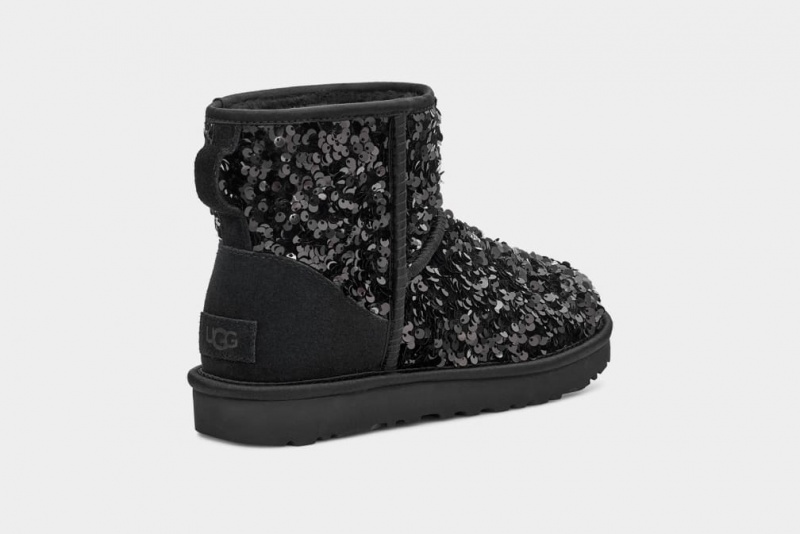 Ugg Classic Mini Chunky Sequin Ženske Cizme Crne | VMZ460531