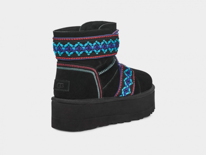 Ugg Classic Mini II Braid Ženske Čizme S Ortopedskom Petom Crne | JWG074351