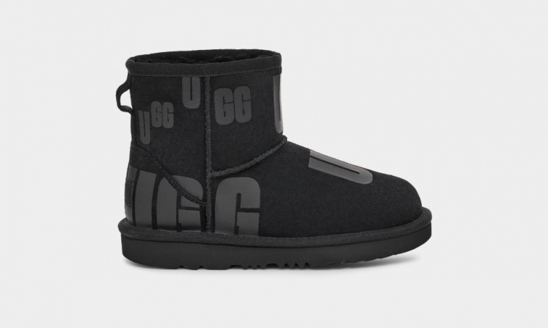 Ugg Classic Mini Scatter Graficke Dječje Cizme Crne | ENO840395