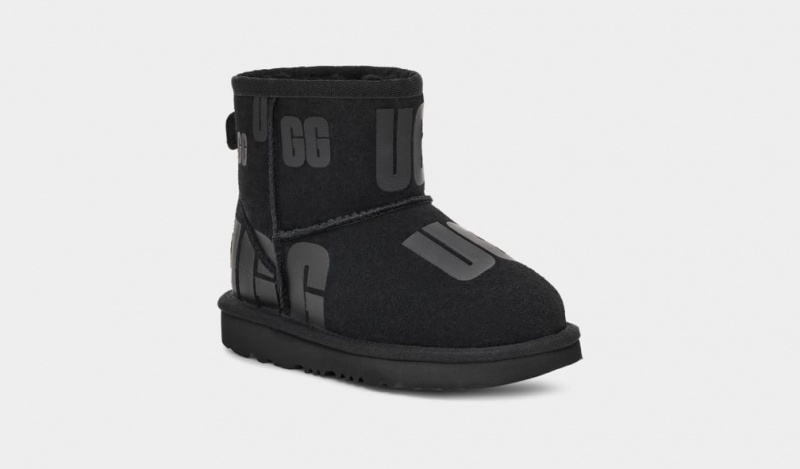 Ugg Classic Mini Scatter Graficke Dječje Cizme Crne | ZPE126087