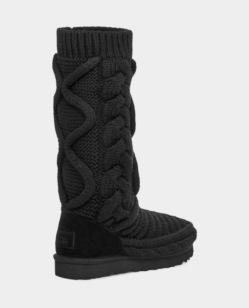 Ugg Classic Tall Chunky Knit Ženske Cizme Crne | BAO847359