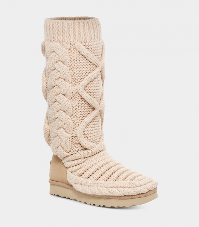 Ugg Classic Tall Chunky Knit Ženske Cizme Bež | KAQ246931