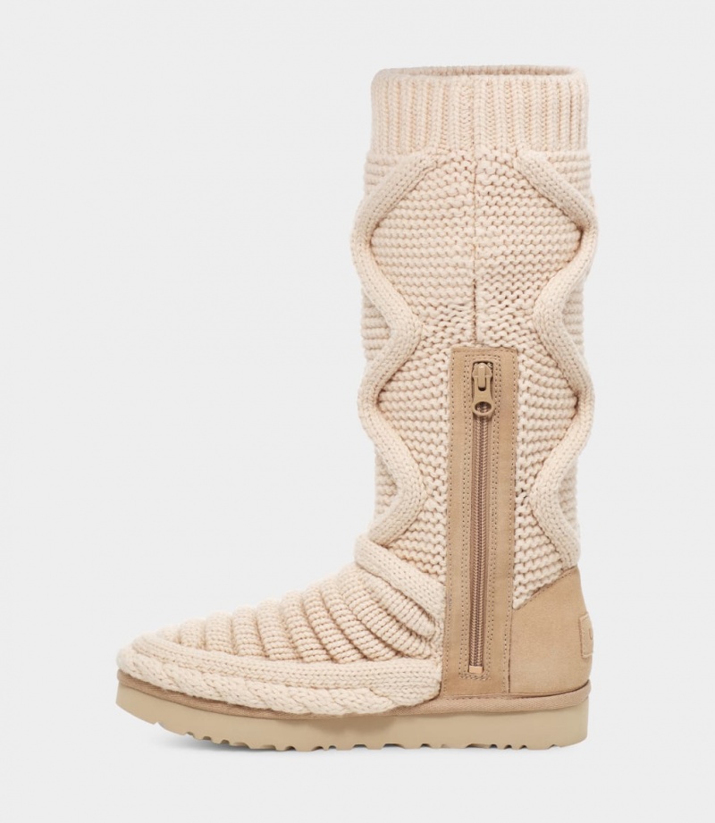 Ugg Classic Tall Chunky Knit Ženske Cizme Bež | KAQ246931