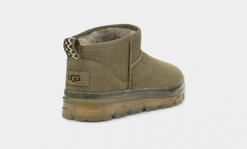 Ugg Classic Ultra Mini Clear Ženske Cizme Maslinasto Zelene | DYQ281097