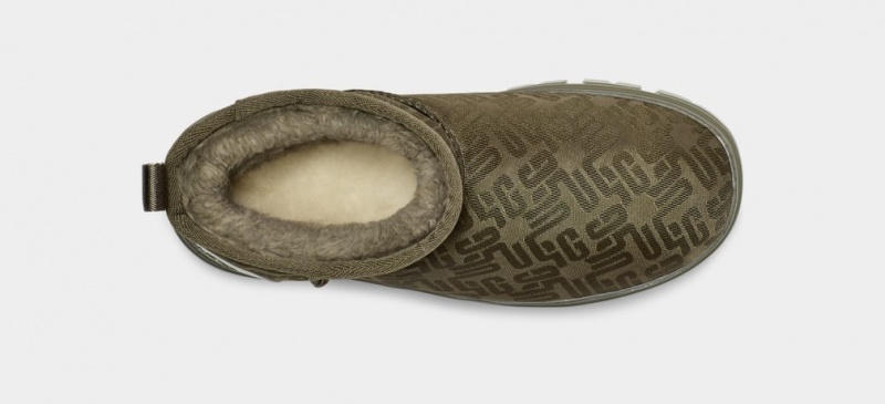 Ugg Classic Ultra Mini Monogram Ženske Cizme Maslinasto Zelene | HPV570892