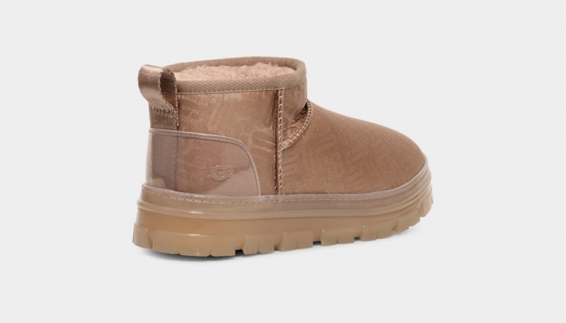 Ugg Classic Ultra Mini Monogram Ženske Cizme Smeđe Sive | JKF315746