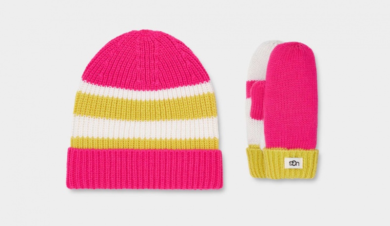 Ugg Color Block Dječje Beanie Roze Visebojne | RMS103675