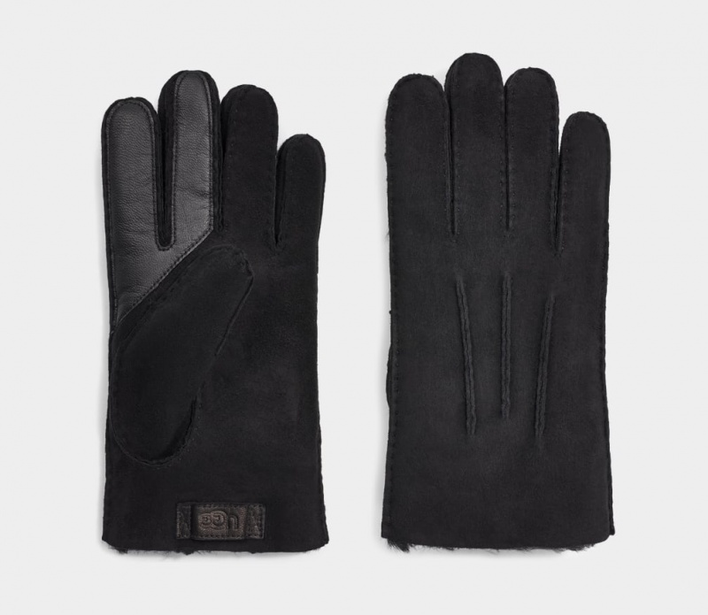 Ugg Contrast Sheepskin Tech Muške Gloves Crne | MCZ901526