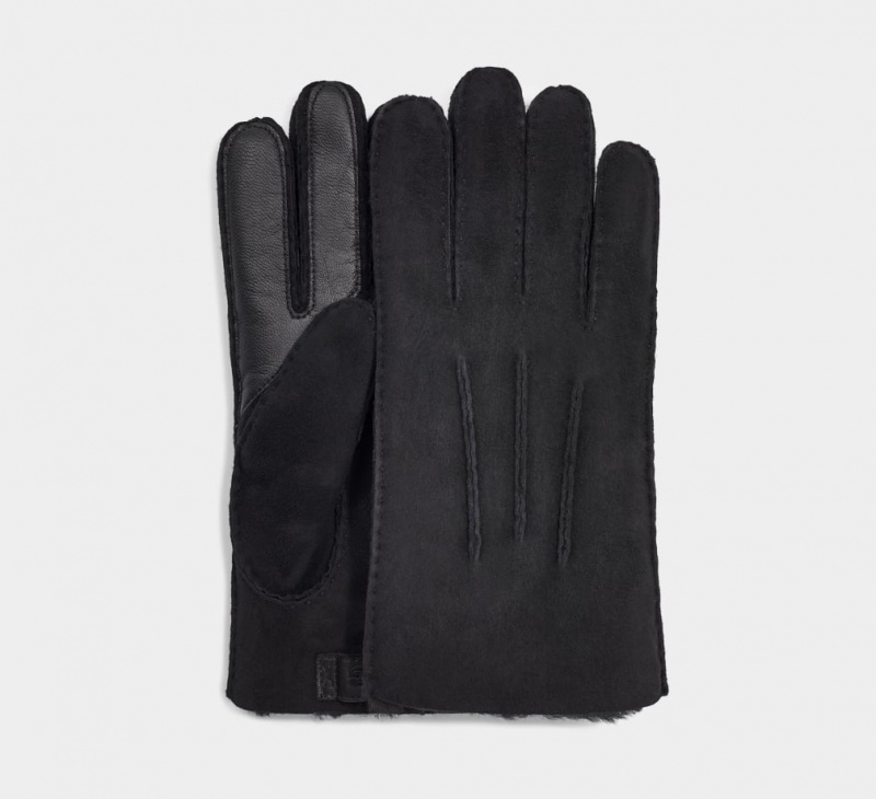 Ugg Contrast Sheepskin Tech Muške Gloves Crne | MCZ901526