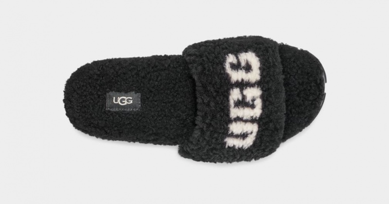 Ugg Cozetta Curly Graficke Ženske Papuče Crne | NCU895402