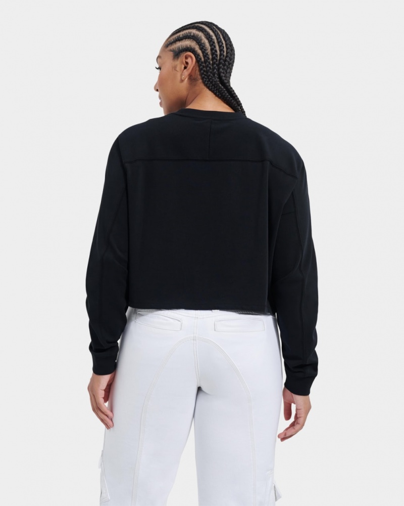 Ugg Delylah Long Sleeve Crop Ženske Topi Crne | RSD243059