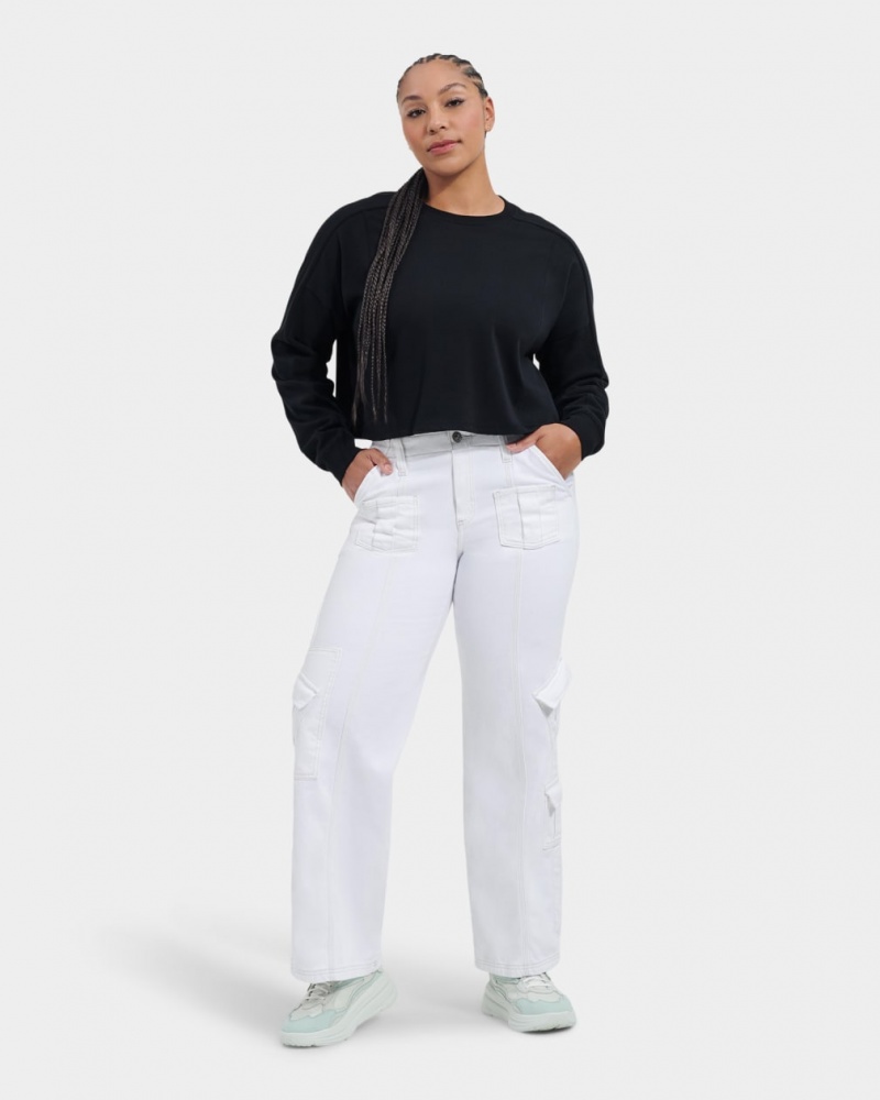 Ugg Delylah Long Sleeve Crop Ženske Topi Crne | RSD243059