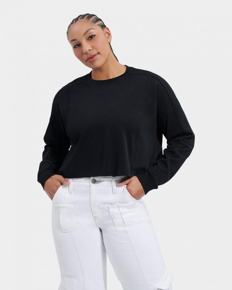 Ugg Delylah Long Sleeve Crop Ženske Topi Crne | RSD243059