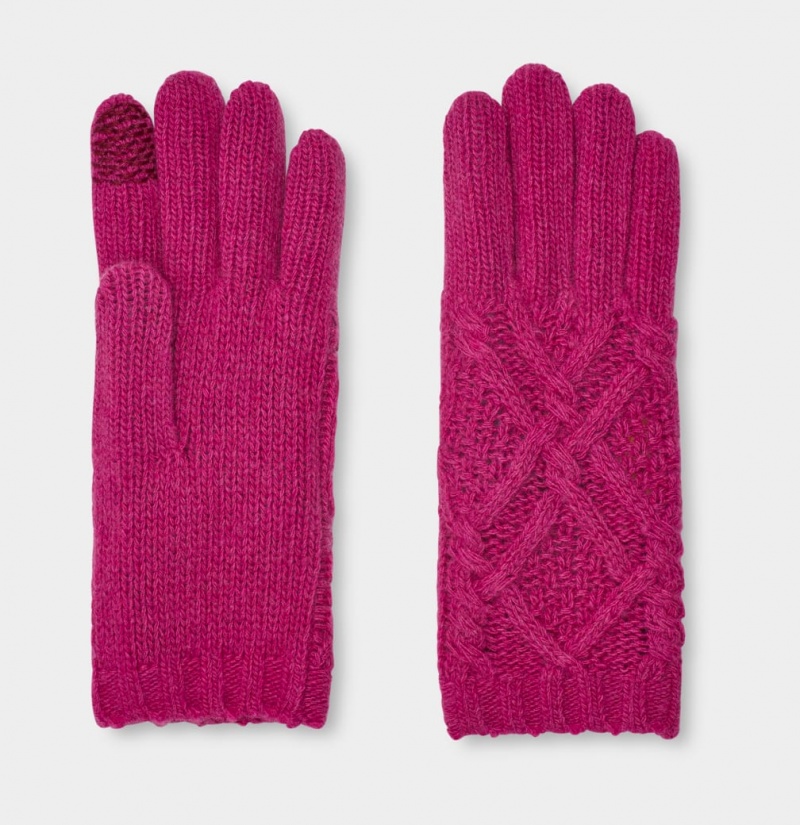 Ugg Desmond Cable Knit Ženske Gloves Crvene | ROP963028