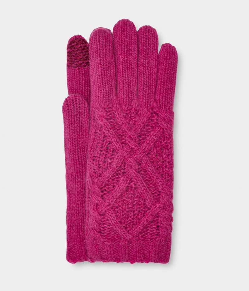 Ugg Desmond Cable Knit Ženske Gloves Crvene | ROP963028