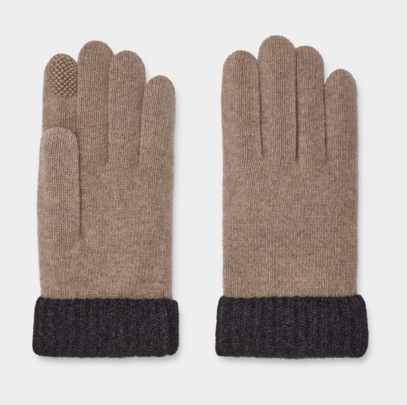 Ugg Evander Knit Muške Gloves Krem Sive | QEO879230