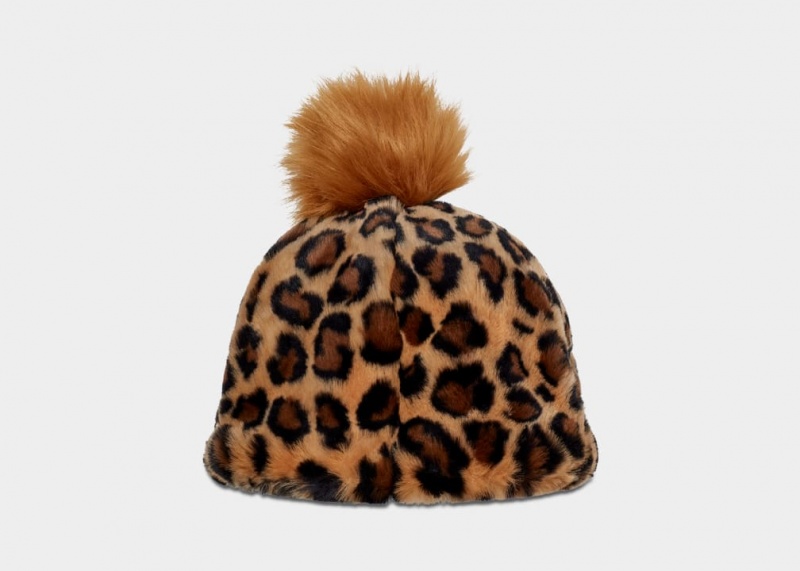 Ugg Faux Fur W Pom Ženske Beanie Bež | FNJ542890